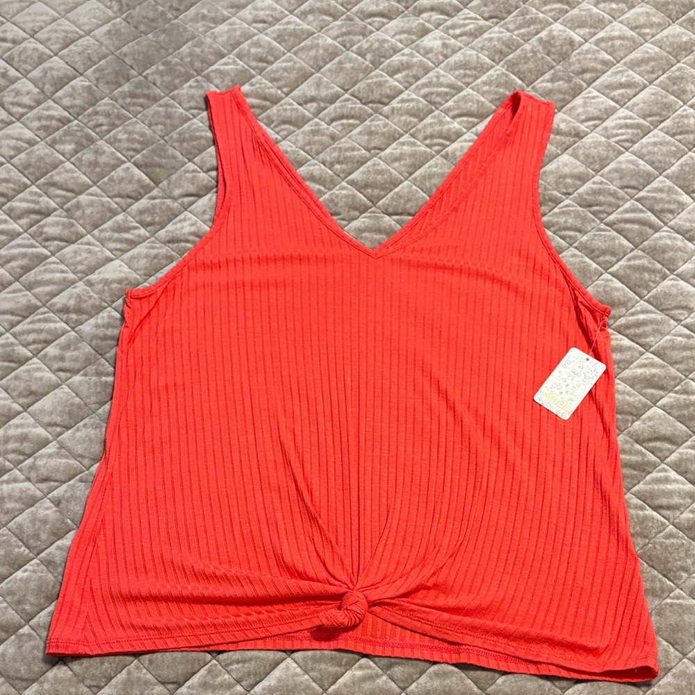 Mudd Vibrant Red Ribbed Tank Top